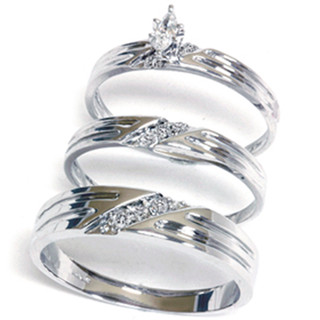 Trio Wedding Ring Sets,Italo Classic Solitaire Trio Matching Wedding Set