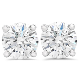 14Kw Round Diamond Stud Earrings 2.00 CT TW Screw Back - Beryl Jewelers