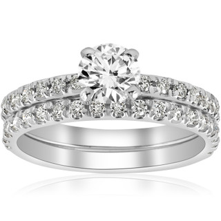 14K White Gold Single Row Pavé Infinity Engagement Ring by Martin Flyer