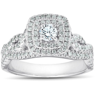 10K White Gold Round Halo Engagement Ring 83493-11-10KW, George Press  Jewelers