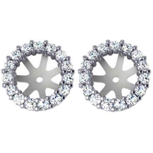 3/4ct Diamond Earring Studs Halo Jackets 14 Kt WG (6.5-7mm) (G-H, I1) 3/4ct Diamond Earring Studs Halo Jackets 14 Kt WG (6.5-7mm) (G-H, I1)