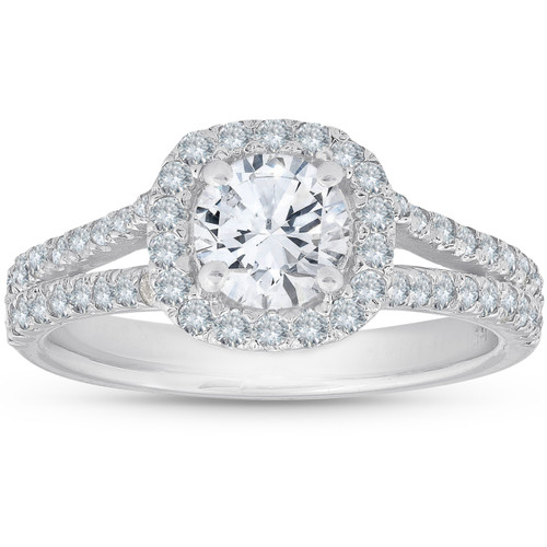 9ct Morganite & Diamond Engagement Ring 14K Rose Gold Halo Split Shank