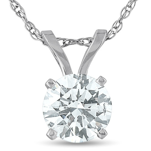 5/8 Ct Diamond Solitaire Pendant Necklace Available in 14k White or Yellow Gold (I-J, I1) 5/8 Ct Diamond Solitaire Pendant Necklace Available in 14k White or Yellow Gold (I-J, I1)