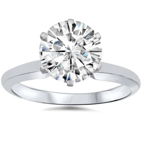 1ct Solitaire Moissanite Engagement Ring Round Brilliant 14k White Gold (G-H, VVS) 1ct Solitaire Moissanite Engagement Ring Round Brilliant 14k White Gold (G-H, VVS)