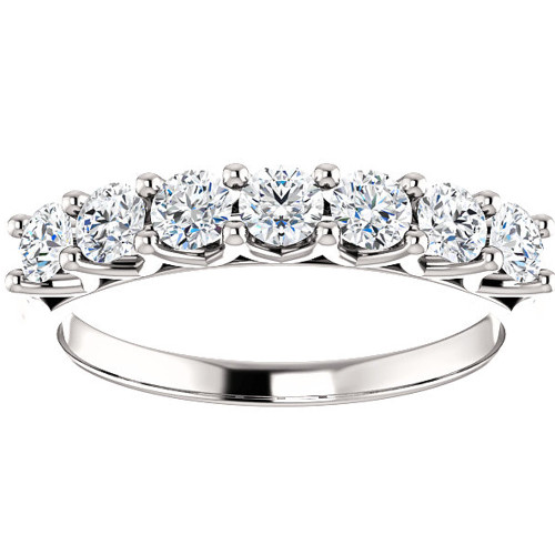 1/2 Ct Seven Stone Diamond Wedding Ring Lab Grown 14k White Gold (G-H, VS2-SI1)
