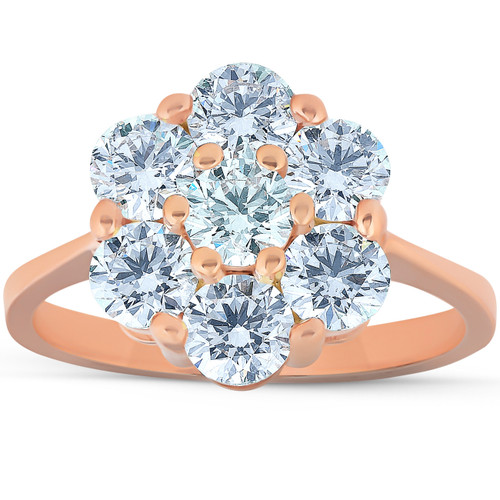2 Ct Diamond EX3 Lab Grown 14k Rose Gold Engagement Ring (G-H, VS)