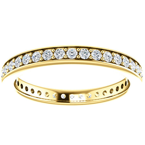 1/2 Ct Diamond Eternity Ring Womens Wedding Band 14k Yellow Gold EX3 Lab Grown (G-H, SI)
