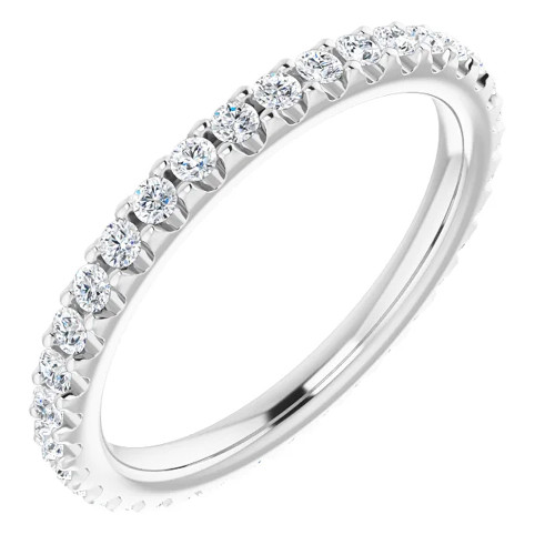 1/2 Ct Lab Grown Diamond EX3 Eternity Ring Womens Bad 14k White Gold