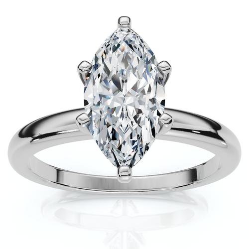 Certified 1Ct Marquise Diamond Engagement Ring 14k White Gold Lab Grown (F-G, VS)