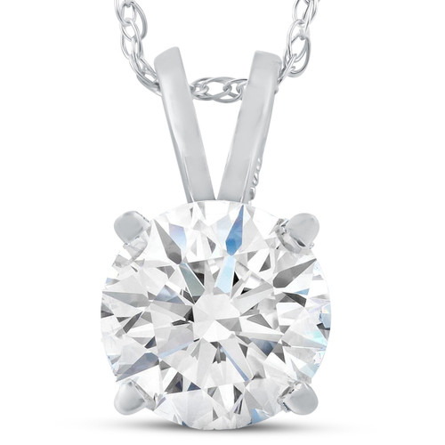 2 Ct Moissanite Solitaire Pendant 14k White Gold Womens Necklace