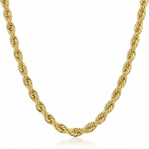 Yellow 14KT Gold Filled Men's 4.2mm Rope Chain Necklace