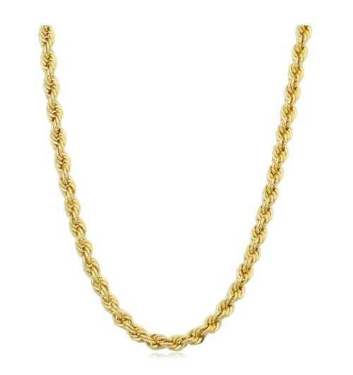 14k Yellow Gold Filled Men's 3.2-mm Rope Chain Necklace 14k Yellow Gold Filled Men's 3.2-mm Rope Chain Necklace