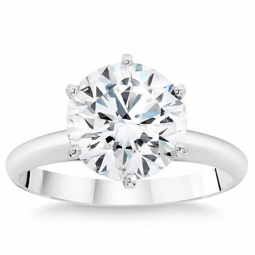 Platinum 3.30Ct Certified Diamond G/SI1 Solitaire Engagement Ring Lab Grown ((G), SI(1))