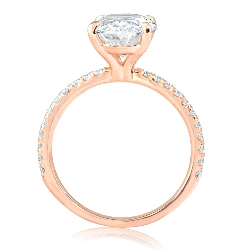 2 1/2Ct Oval Diamond & Moissanite Engagement Ring 14k Rose Gold (G/H, VS1-VS2) 2 1/2Ct Oval Diamond & Moissanite Engagement Ring 14k Rose Gold (G/H, VS1-VS2)