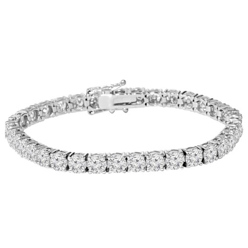 9 ct Genuine Diamond Tennis Bracelet 7" 14K White Gold (J-K, I2-I3)