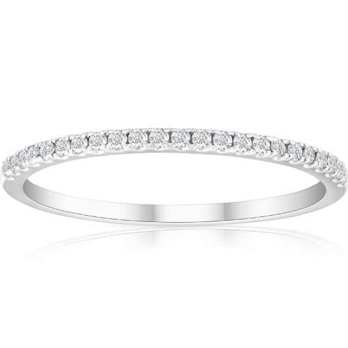 1/5ct Diamond Wedding Band 10K White Gold (G-H, I1)