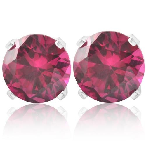1Ct TW Ruby Studs in 14k White or Yellow Gold