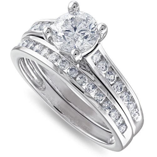 1/2ct Diamond Princess Cut Channel Set Wedding Ring 10k White Gold
