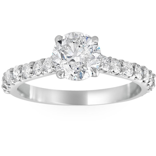 Platinum 1 1/4 Ct TDW Round Round Cut Diamond Engagement Ring (G-H, I1)