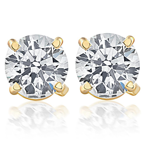 1 1/10 Ct TW Natural Diamond Studs in 14k White or Yellow Gold (G-H, I1)