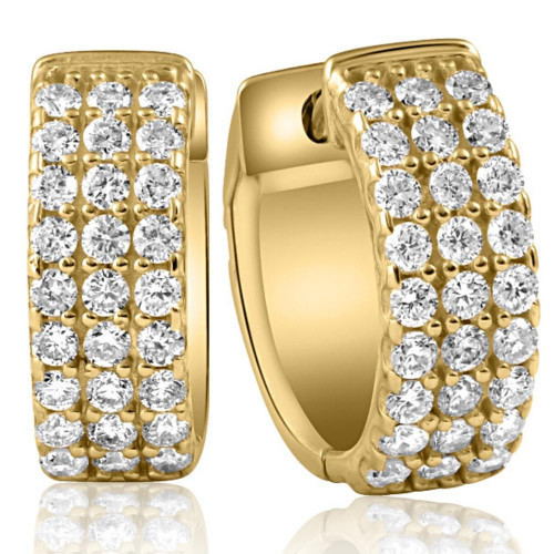 1/2 Ct Diamond  Hoops Women's Earrings 10k Yellow Gold (G-H, VS)