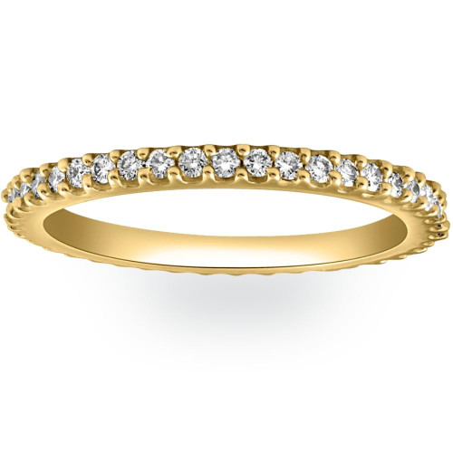 1/2Ct Diamond Eternity Ring Prong Stackable Wedding Band 14k Yellow Gold (G-H, I1)