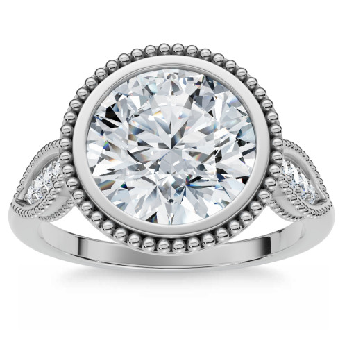 2 1/5Ct Diamond Luna Lab Grown Engagement Ring White, Yellow or Rose Gold (G-H, VS2-SI1)