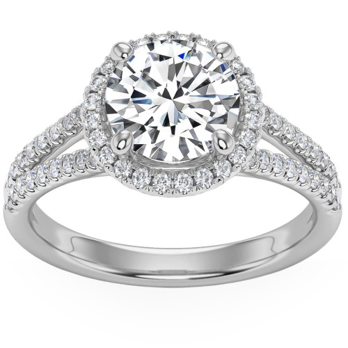 3Ct Halo Diamond Engagement Ring Split Band White, Yellow or Rose Gold Lab Grown (G-H, VS)