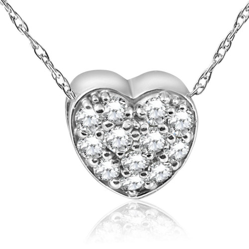 1/4Ct Diamond Petite Diamond Pendant Necklace in 14k White, Yellow, or Rose Gold (G-H, I1)