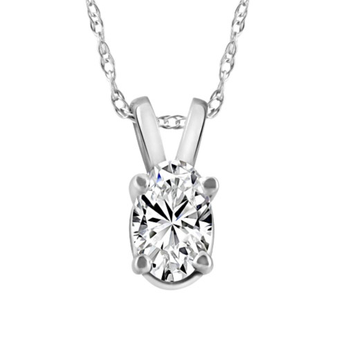 3/8Ct Oval Natural Diamond Solitaire Pendant 14k White or Yellow Gold Necklace (J-K, I2-I3) 3/8Ct Oval Natural Diamond Solitaire Pendant 14k White or Yellow Gold Necklace (J-K, I2-I3)