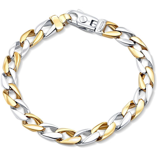 Solid 14k Gold or Platinum 8.5mm Cuban Link Men's Chain Bracelet 32.8