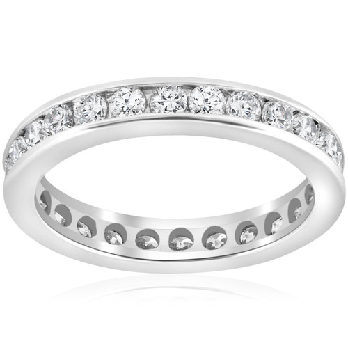 1 1/2ct Channel Set Diamond Eternity Ring 950 Platinum (G-H, SI)
