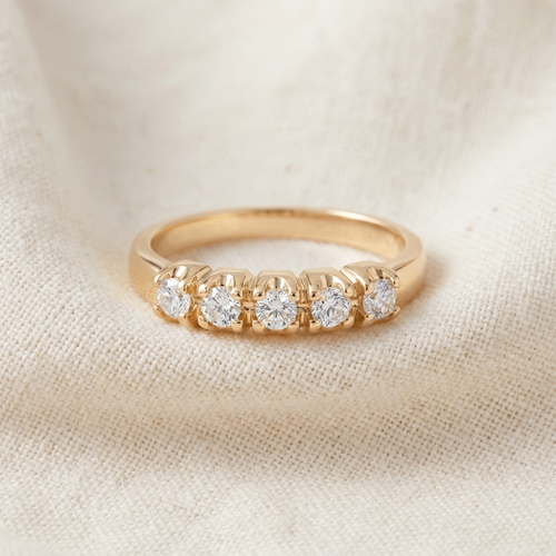 1/2ct Round Diamond Wedding Anniversary 14K Gold Ring (G-H, I1)