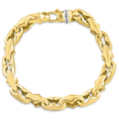 Men's 14k Gold (65gram) or Platinum (104gram) 9mm Link Bracelet 8.5"