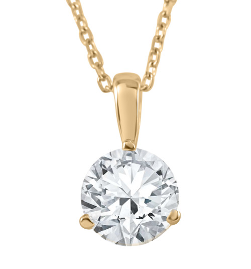 1/2 ct Solitaire Lab Grown Diamond Pendant in 14K Yellow Gold (G-H, SI)