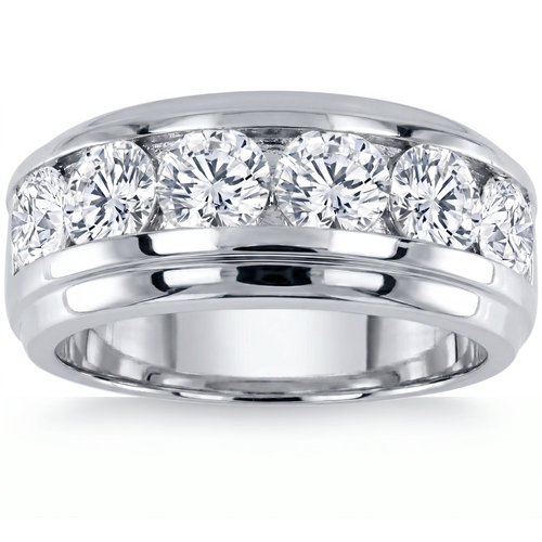 4Ct Men's Diamond Ring in 10k Gold Lab Grown (F-G, VS2-SI1)