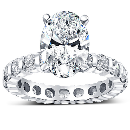 5 Ct TW Oval Diamond Eternity Engagement Ring 14k White Gold Lab Grown (, VS)
