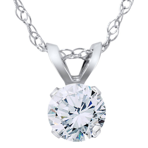 VS 3/8ct Diamond Solitaire Pendant 14K White Gold (F-G, VS) VS 3/8ct Diamond Solitaire Pendant 14K White Gold (F-G, VS)