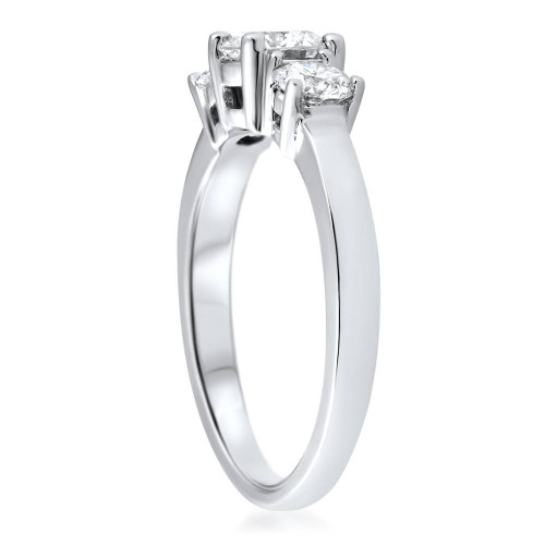 1 1/2 Ct Three Stone Diamond Engagement Ring 14k White Gold ((G-H), SI(1)-SI(2)) 1 1/2 Ct Three Stone Diamond Engagement Ring 14k White Gold ((G-H), SI(1)-SI(2))