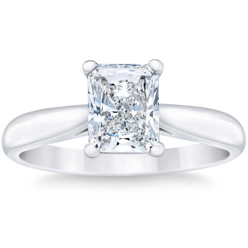 Platinum 1 Ct Radiant Cut Diamond Solitaire Engagement Ring Lab Grown (F-G, VS) Platinum 1 Ct Radiant Cut Diamond Solitaire Engagement Ring Lab Grown (F-G, VS)