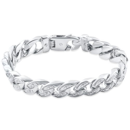 Men's Designed Link 14k Gold (63gram) or Platinum (118gram) 10mm Bracelet 8.75"