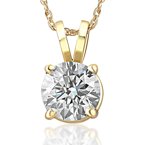 3/4ct Diamond Solitaire Pendant 14K Yellow Gold (J-K, I2-I3)