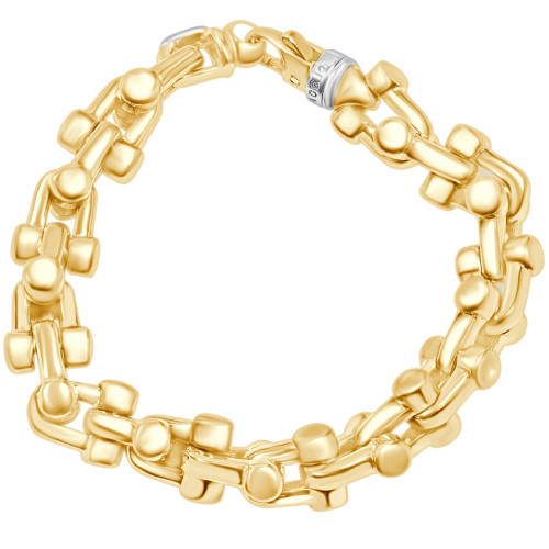 Men's U-Shape Link 14k Gold (113gram) or Platinum (181gram) 13mm Bracelet 9"