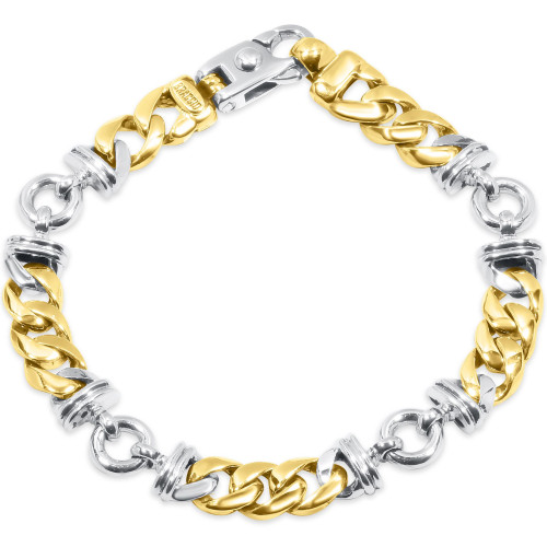 Men's Figaro Link 14k Gold (38gram) or Platinum (61gram) 8.5-9.5mm Bracelet 8.5"