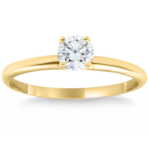 14k Yellow Gold 5/8 ct Round Solitaire Diamond Engagement Ring (G-H, I1)