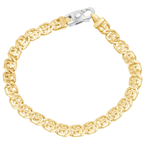 Men's Designer Mariner Link 14k Gold (23gram) or Platinum (37gram) 7mm Bracelet 8.5"