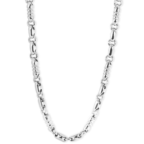 Heavy Men's (119g) Solid 14K White Gold 6.5mm Flexible Link 24 " Necklace Heavy Men's (119g) Solid 14K White Gold 6.5mm Flexible Link 24 " Necklace