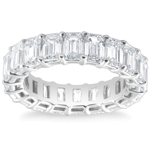 6Ct Emerald Cut Diamond Eternity Ring Lab Grown 14k White or Yellow Gold (G-H, VS) 6Ct Emerald Cut Diamond Eternity Ring Lab Grown 14k White or Yellow Gold (G-H, VS)