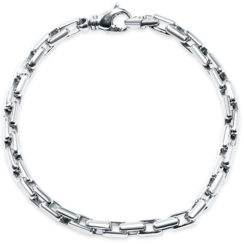Men's Steel Single Tone Clasp 7.5mm Tight Link  8.5 " Bracelet