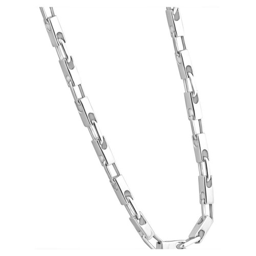 Mens Stainless Steel Oval Link Necklace